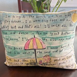 Colorful Beach Theme Throw Pillow